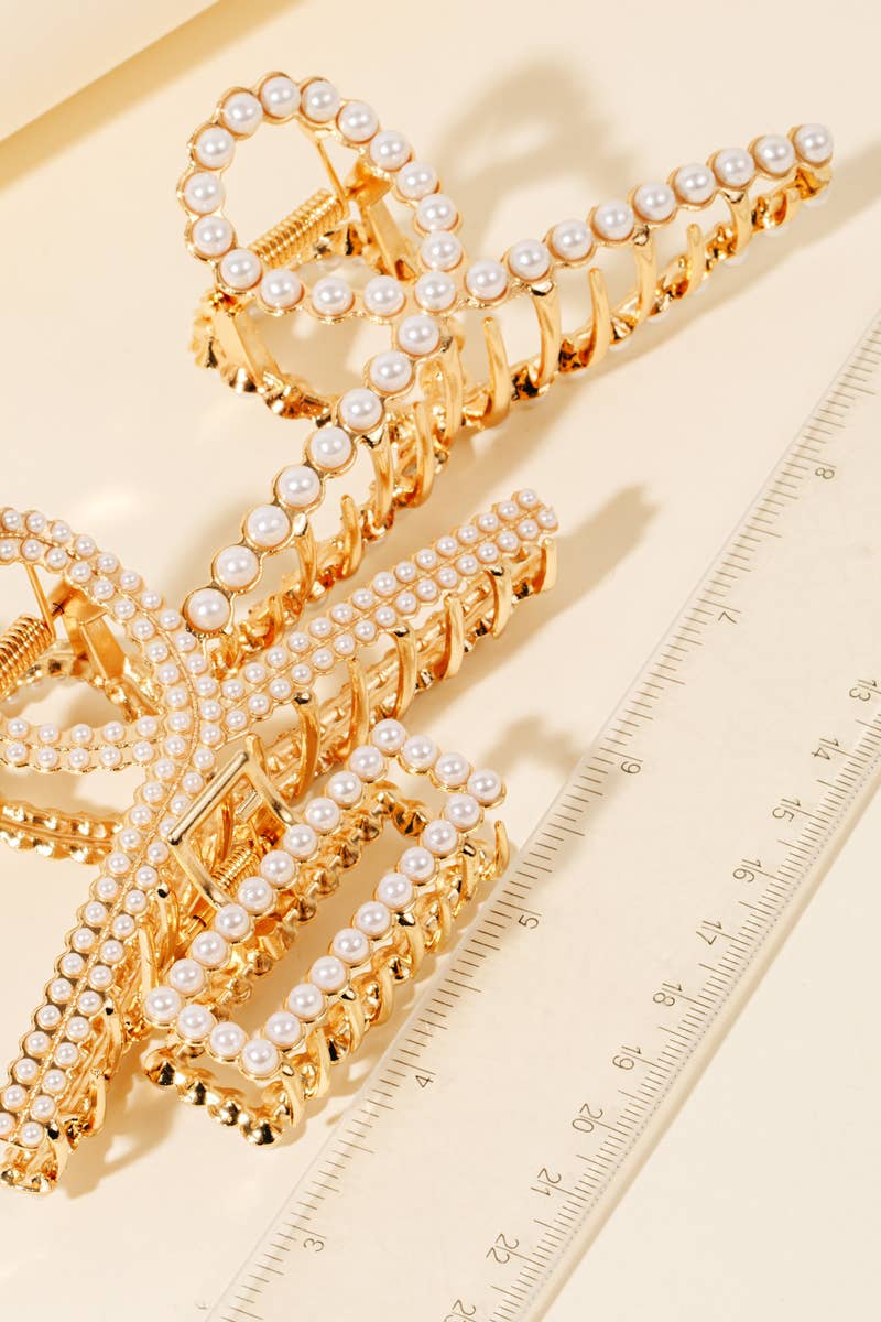 Pearl Pave Assorted Hair Claw Set