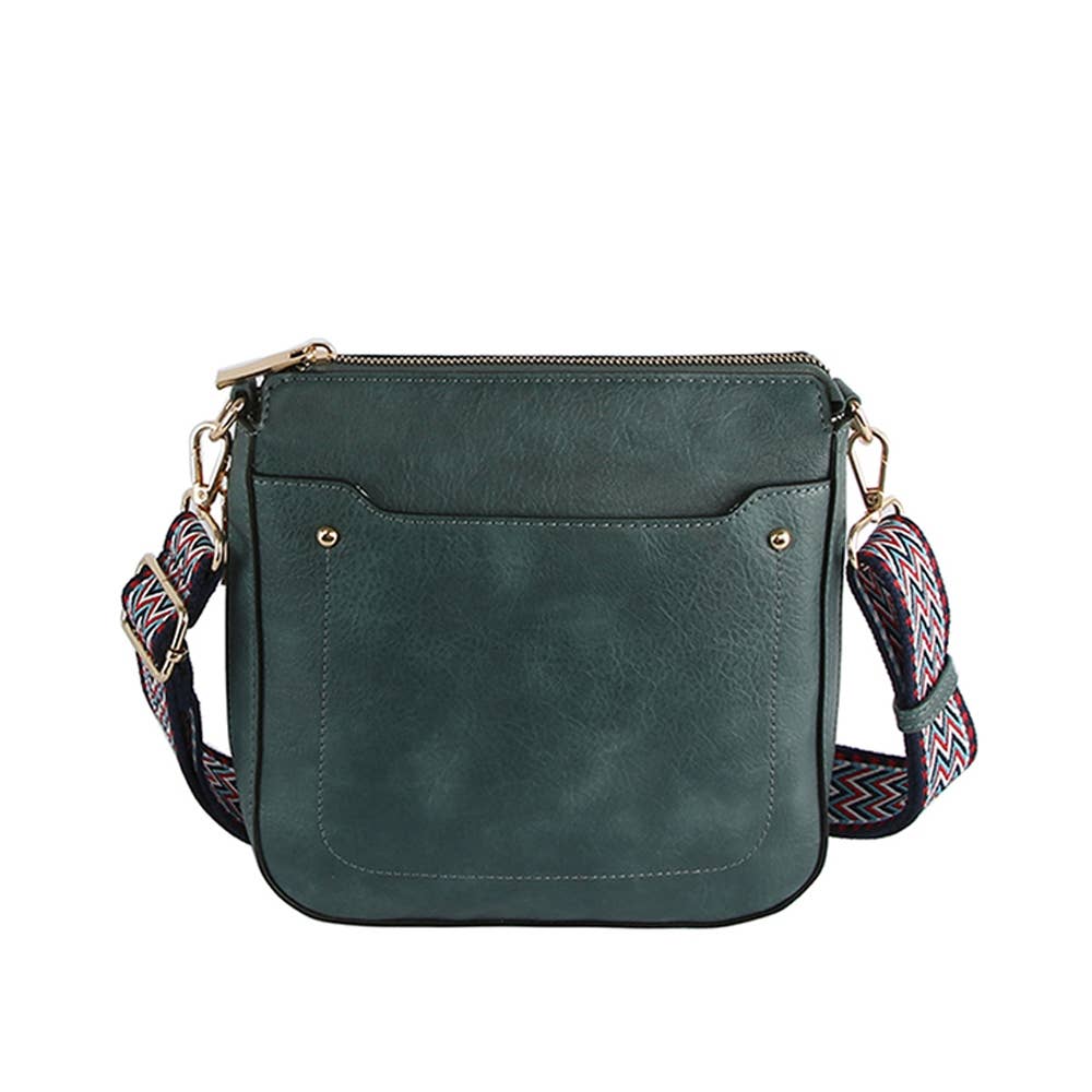Boho Strap Leather Crossbody Messenger Bag