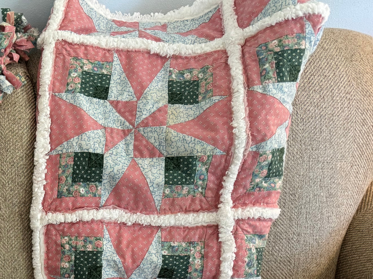 Prairie Pink InLayed Rag Quilt