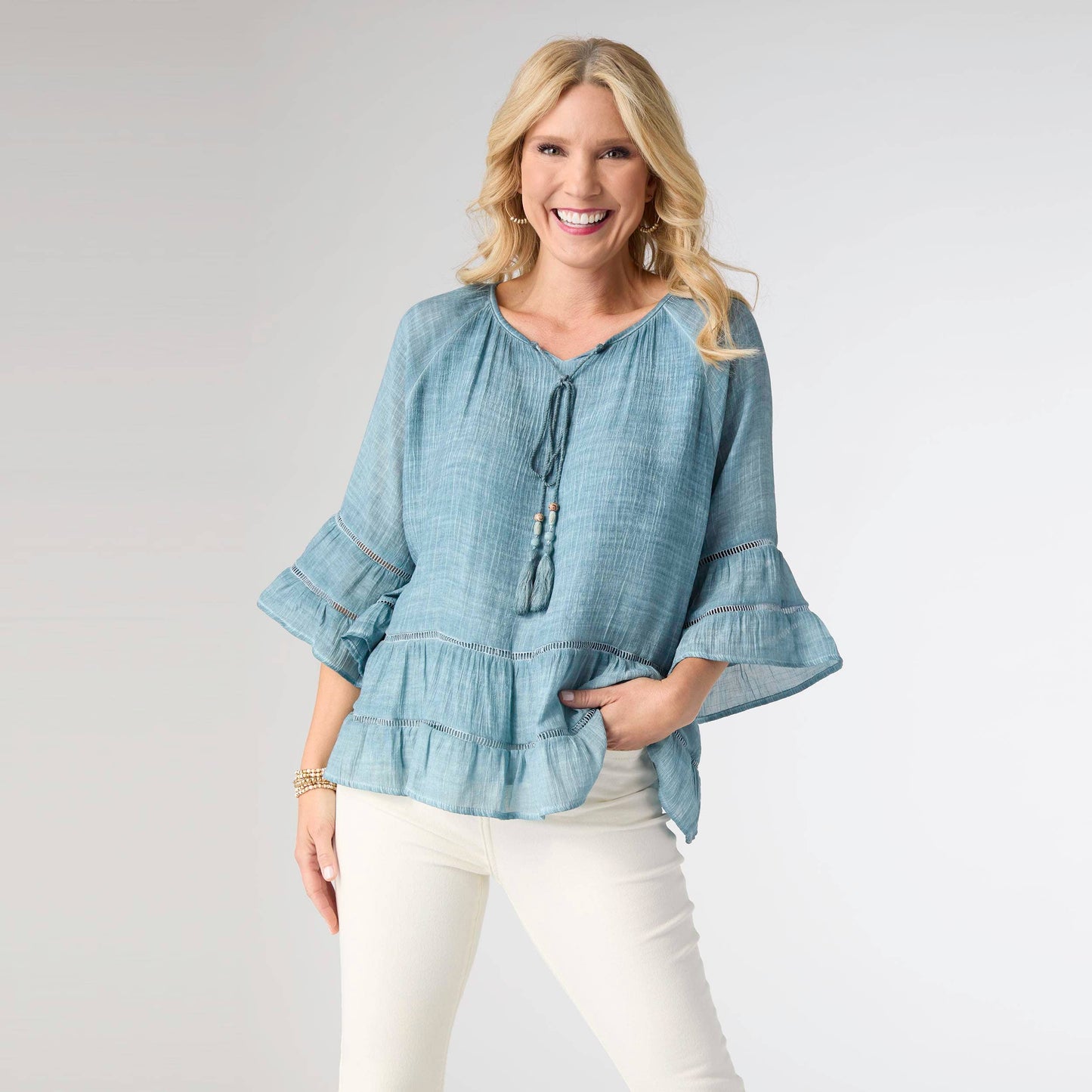 Susan Flutter Sleeve Top