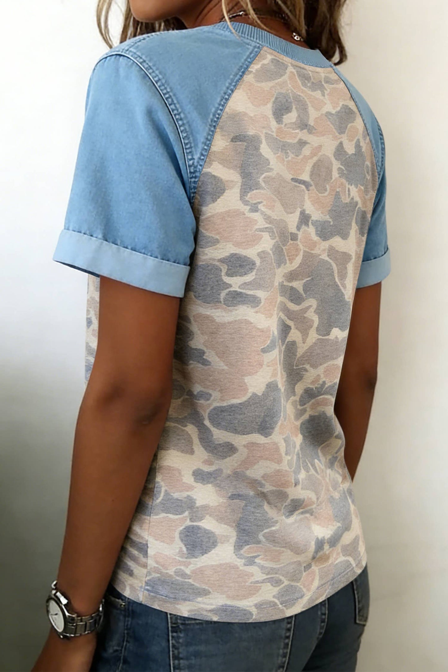Camouflage Patchwork T Shirt