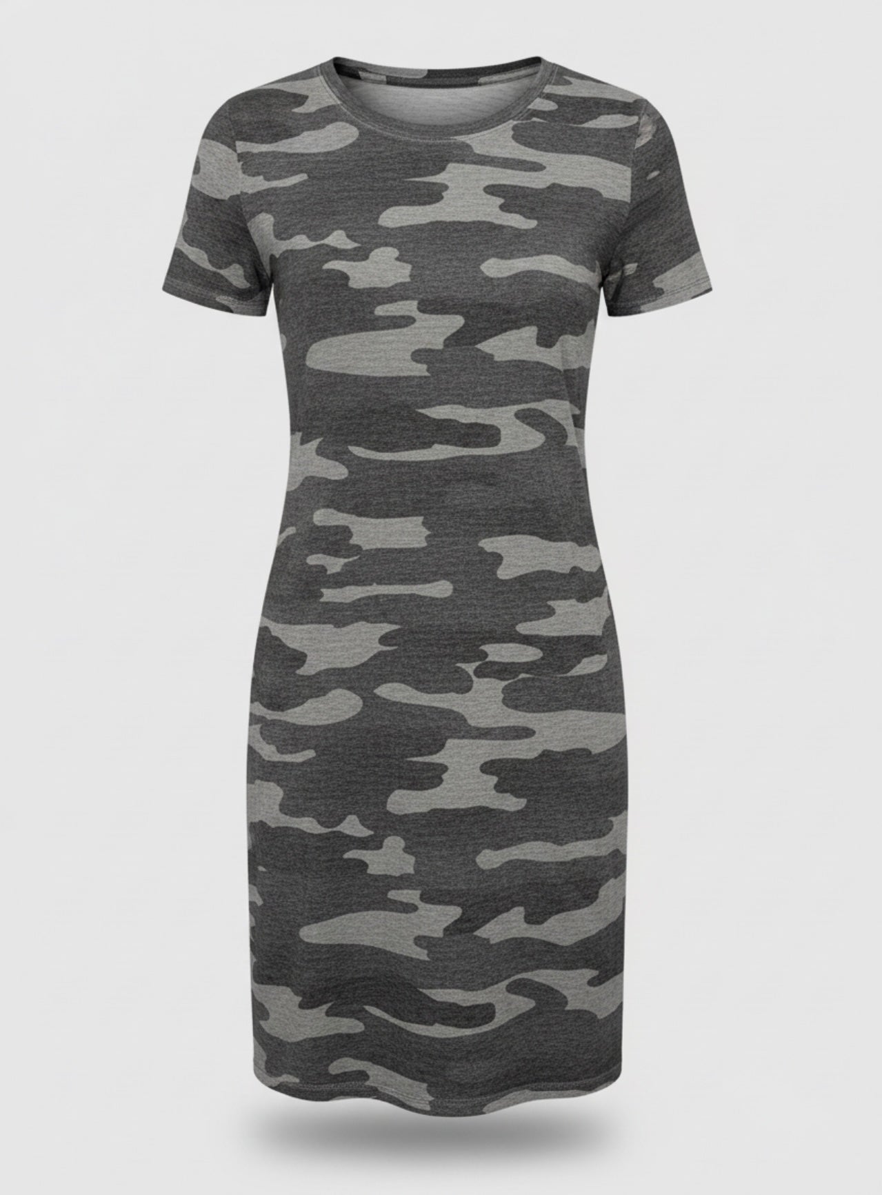 Gray Camo T-Shirt Dress
