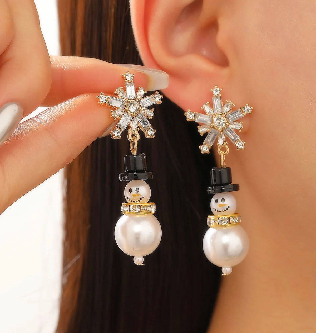 Snowman earrings