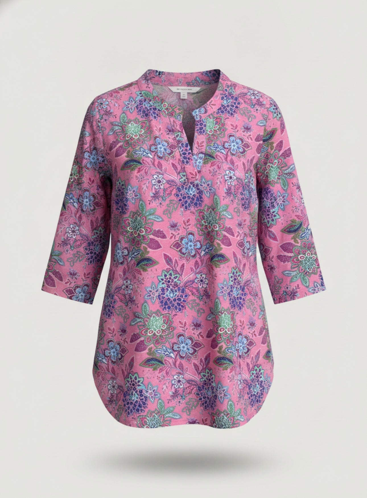 Pink floral blouse