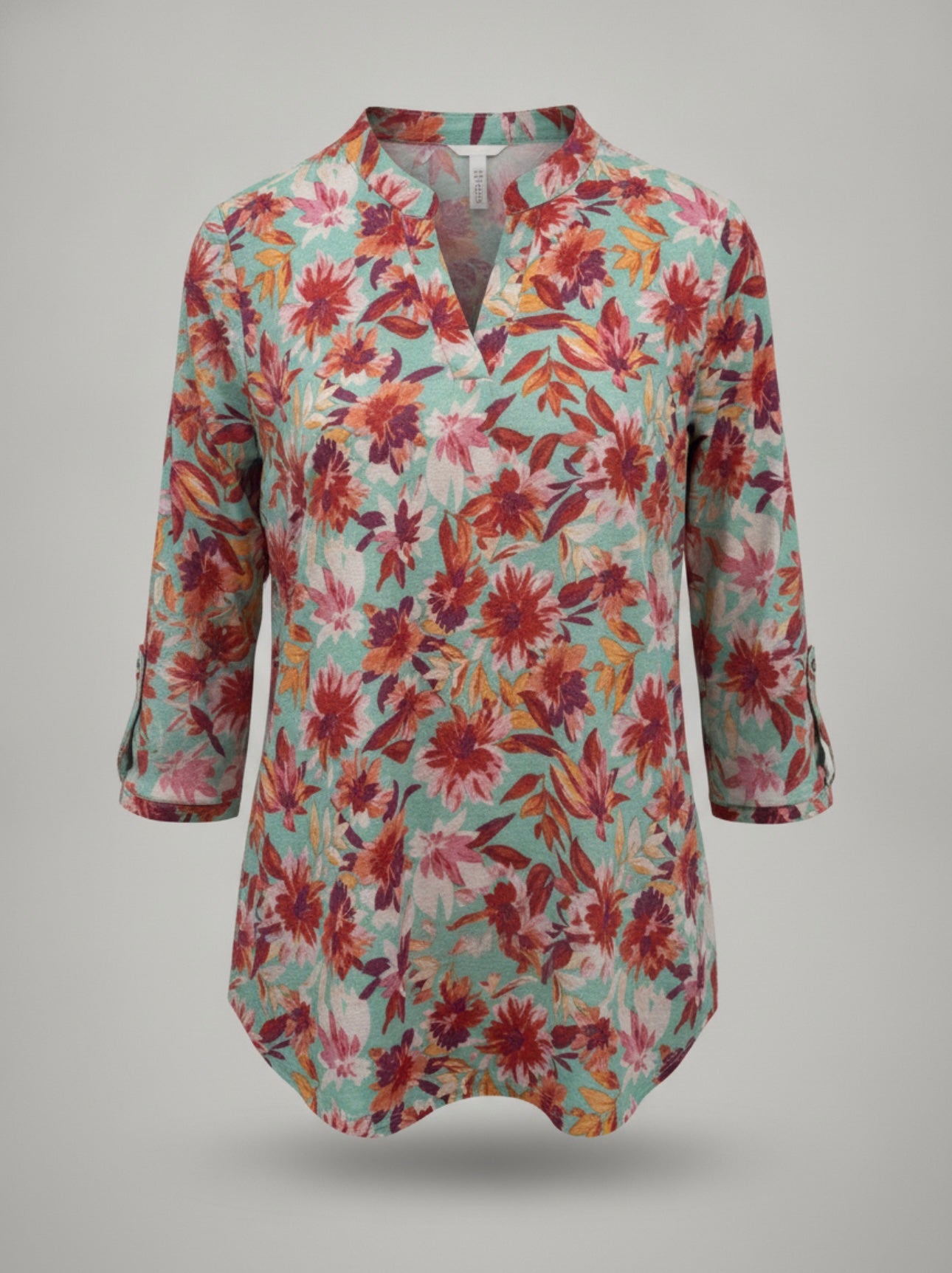 Sea green floral blouse