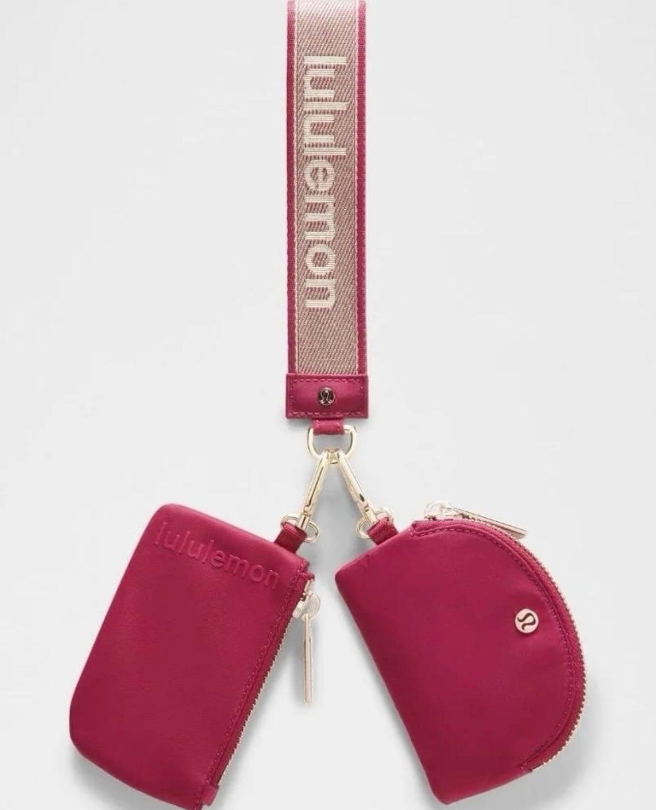 dual pouch wristlet pink sparkly