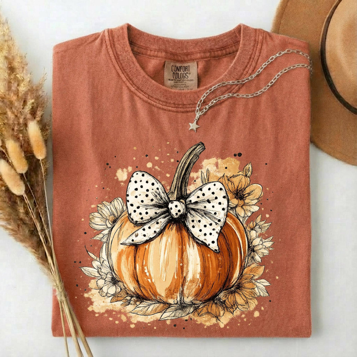 Comfort Colors Coquette Pumpkin Shirt