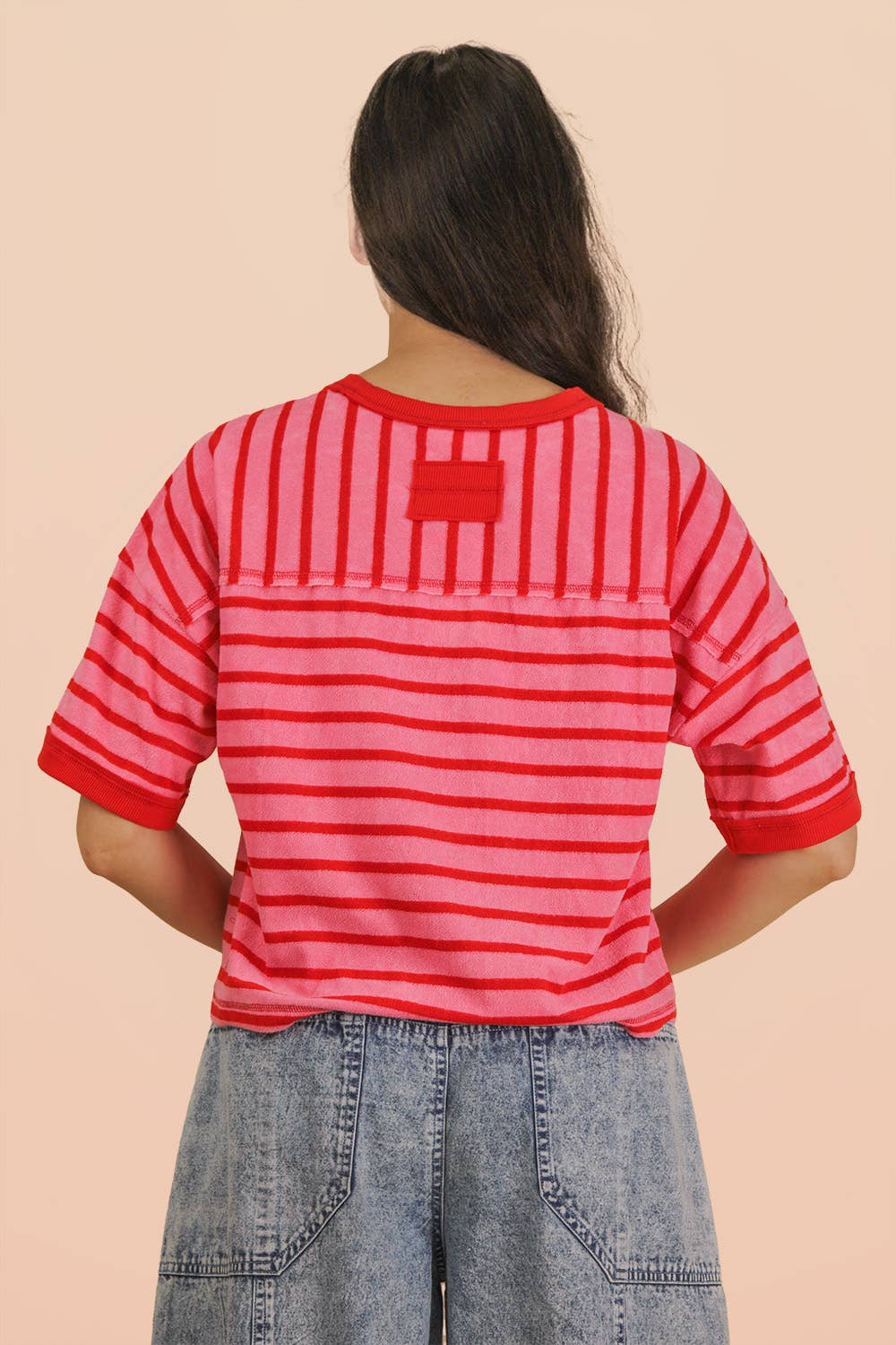 NT12210-Oversized Stripe Casual Comfy Knit Top