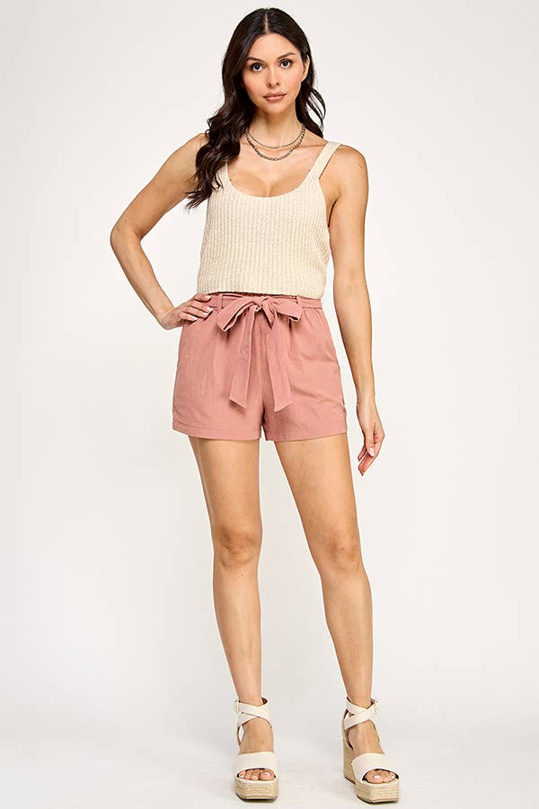HIGH WAISTED SHORT WITH TIE BELT