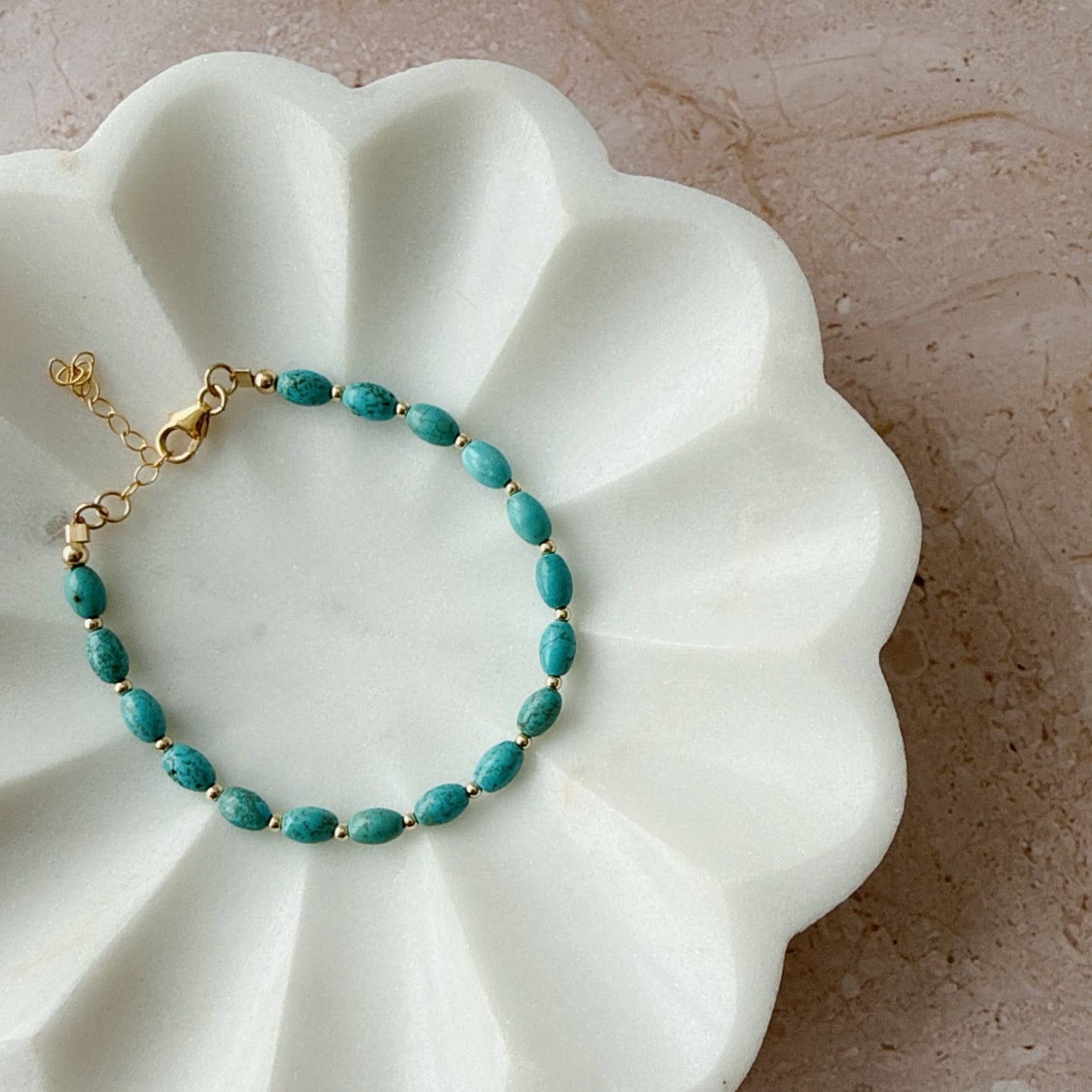 Wanderlust Turquoise Gold Filled Beaded Bracelet