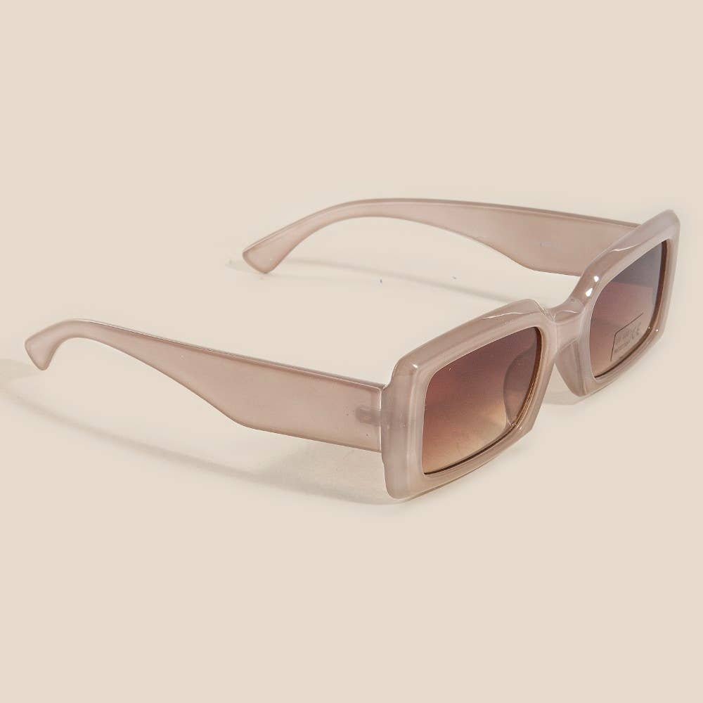 Thick Frame Rectangle Sunglasses Set