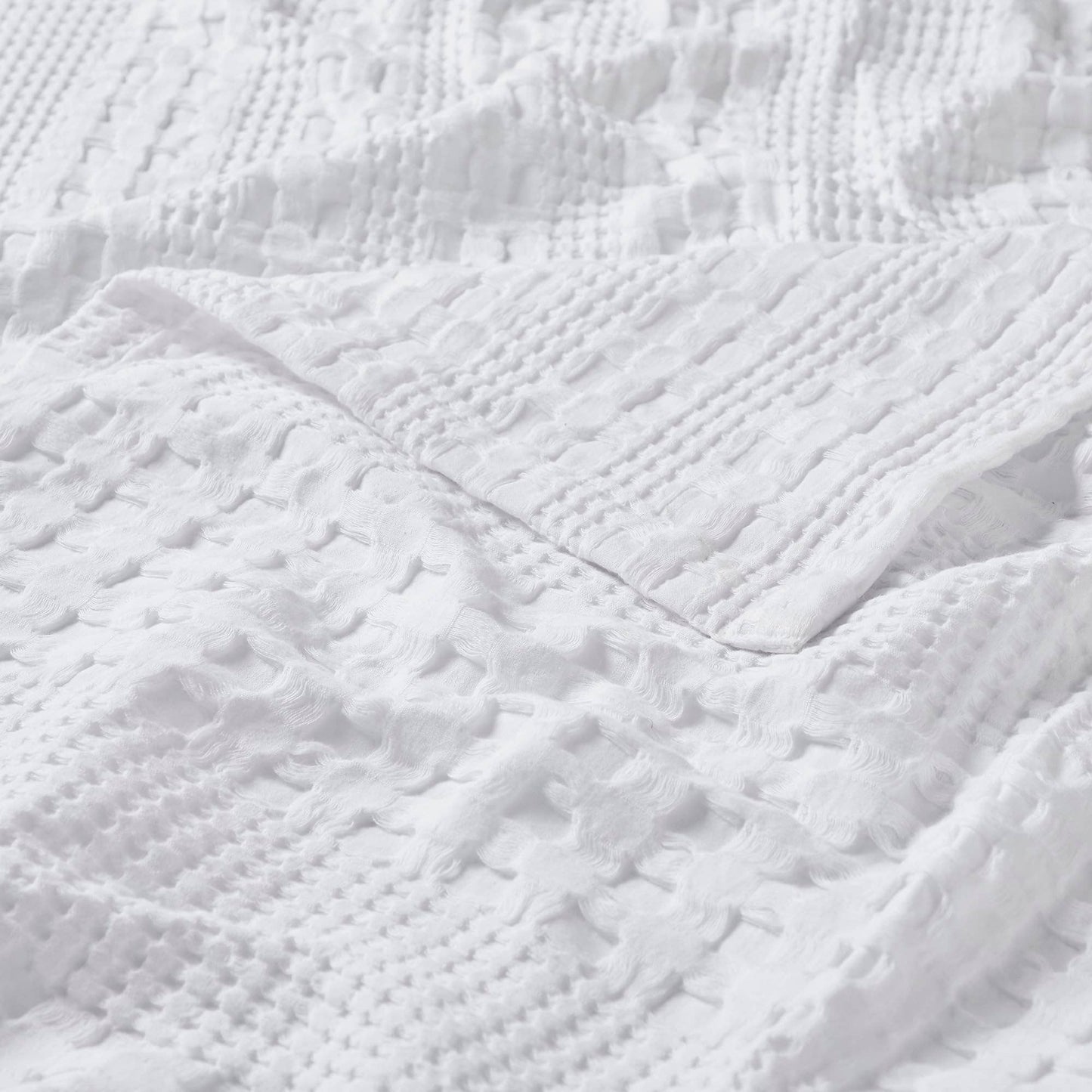 White Waffle Weave Throw Blanket - 50x60 Cotton