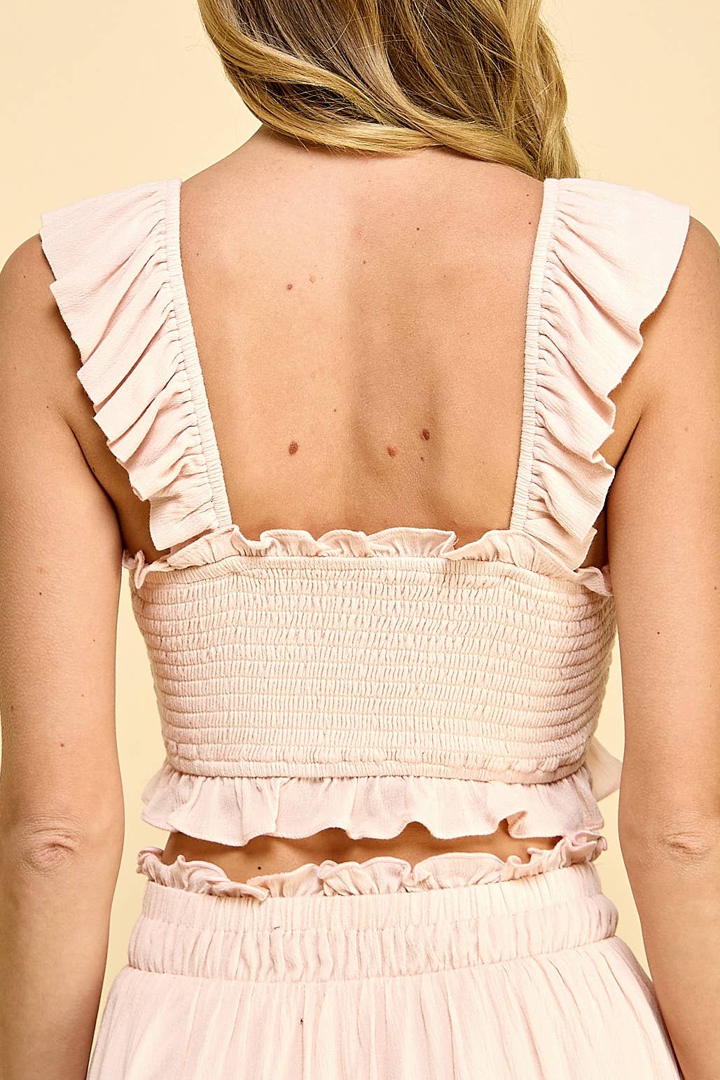 Smocked Ruffle Crop Top