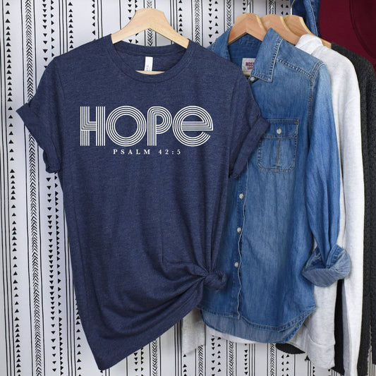 Hope Navy Tee White Ink