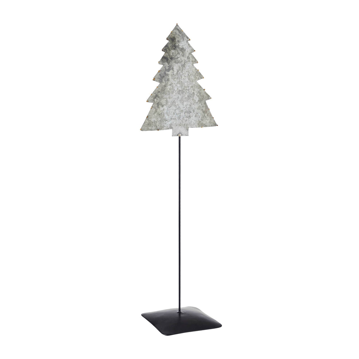 Decorative Galvanized Metal Christmas Tree With Base 16x5x3