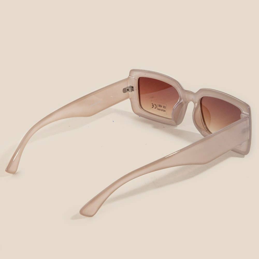 Thick Frame Rectangle Sunglasses Set