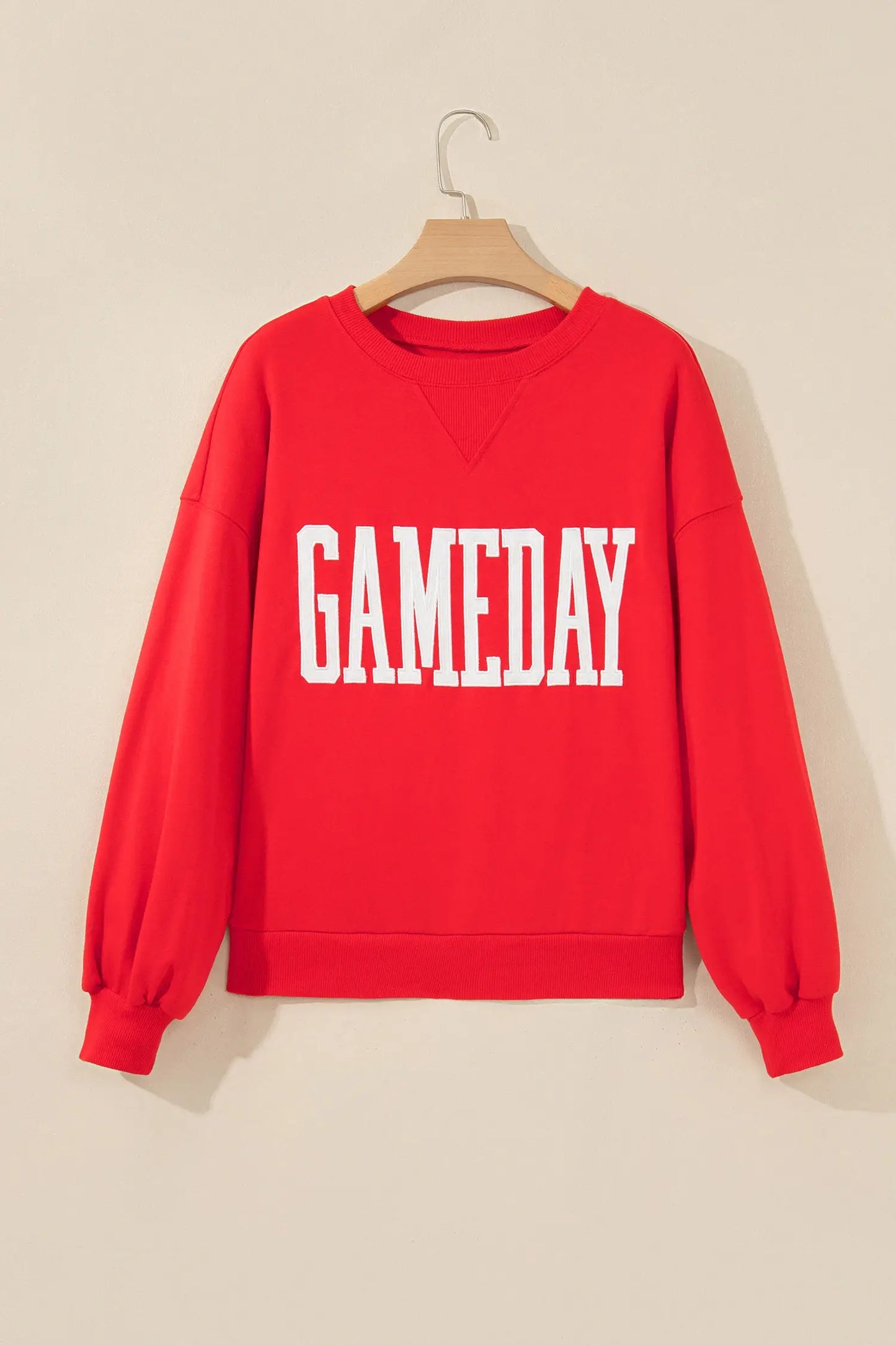 Game Day Letter Patch Crewneck Sweatshirt