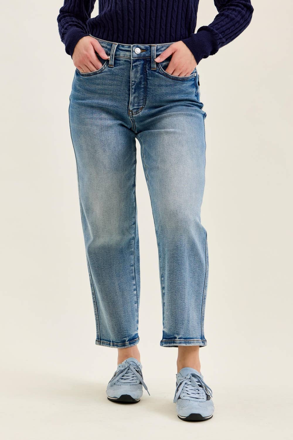 HW Petite T.C. PEGGY Ankle Straight MD Break Through Blue