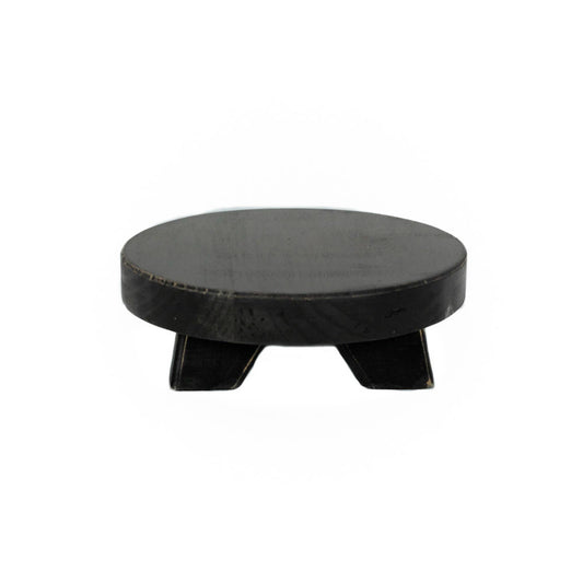 11024 - 6x6x2 wood riser (ROUND MINI) home decor, black