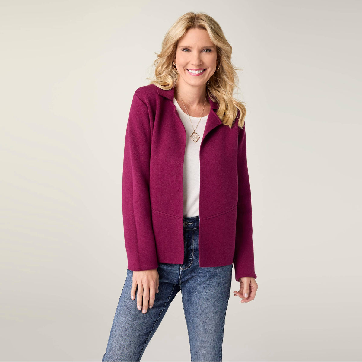 Heavenly-Luxe Notch Collar Cardigan-Fall