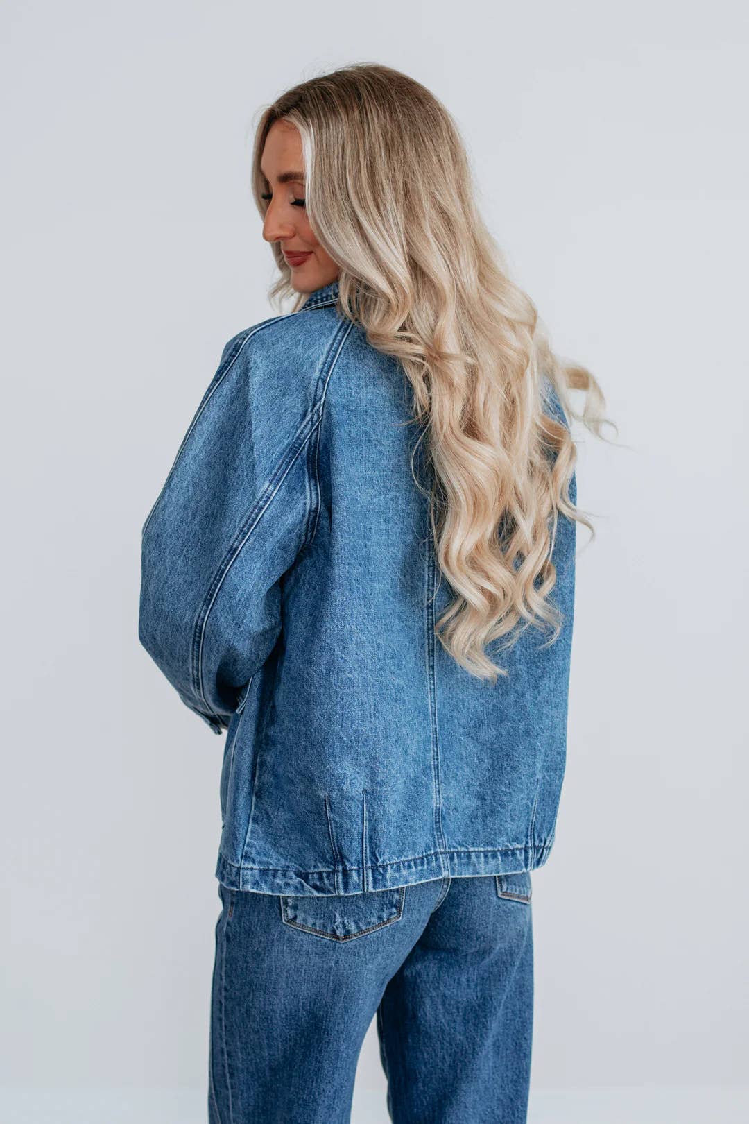 Button-Front Denim Jacket
