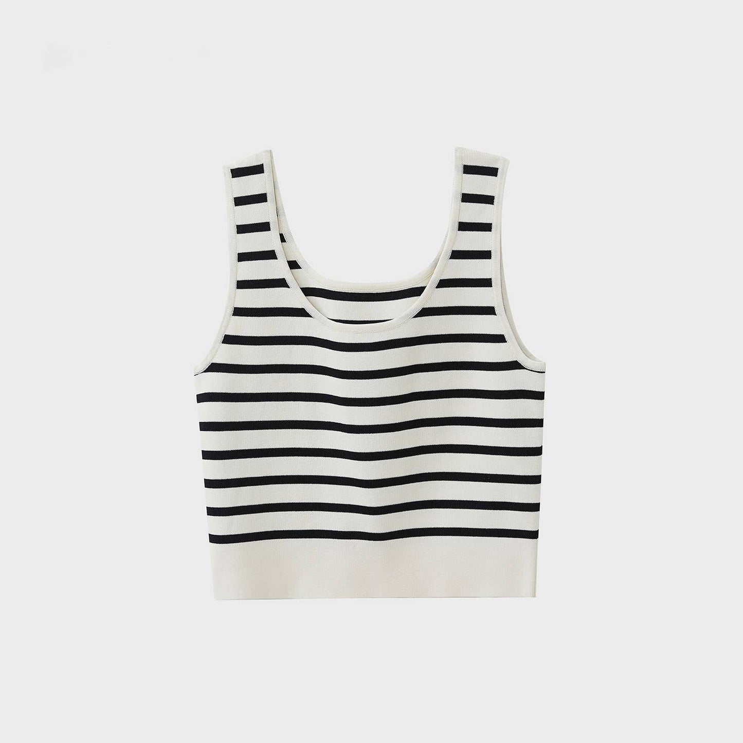 Striped Knit U-Neck Tank