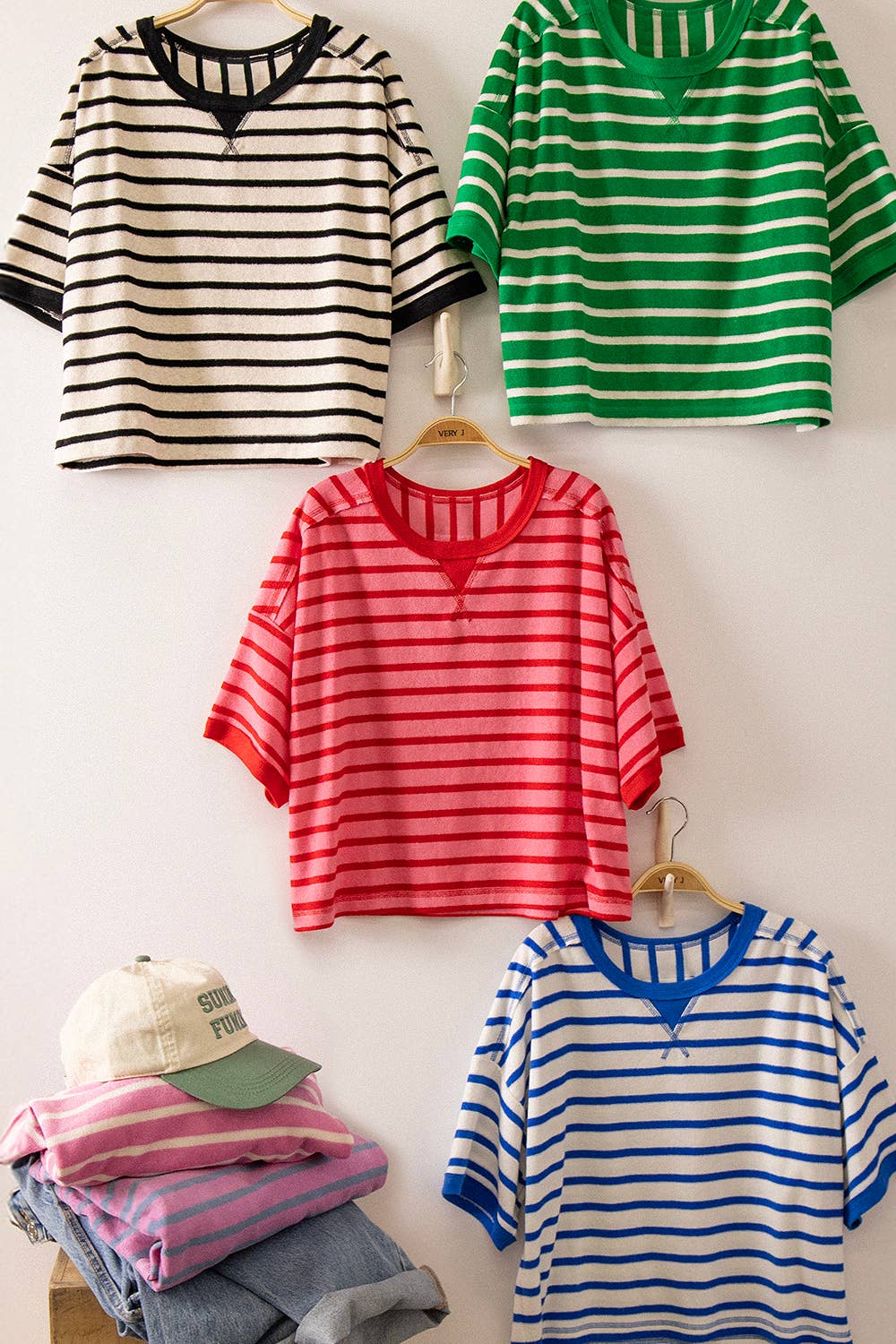 NT12210-Oversized Stripe Casual Comfy Knit Top