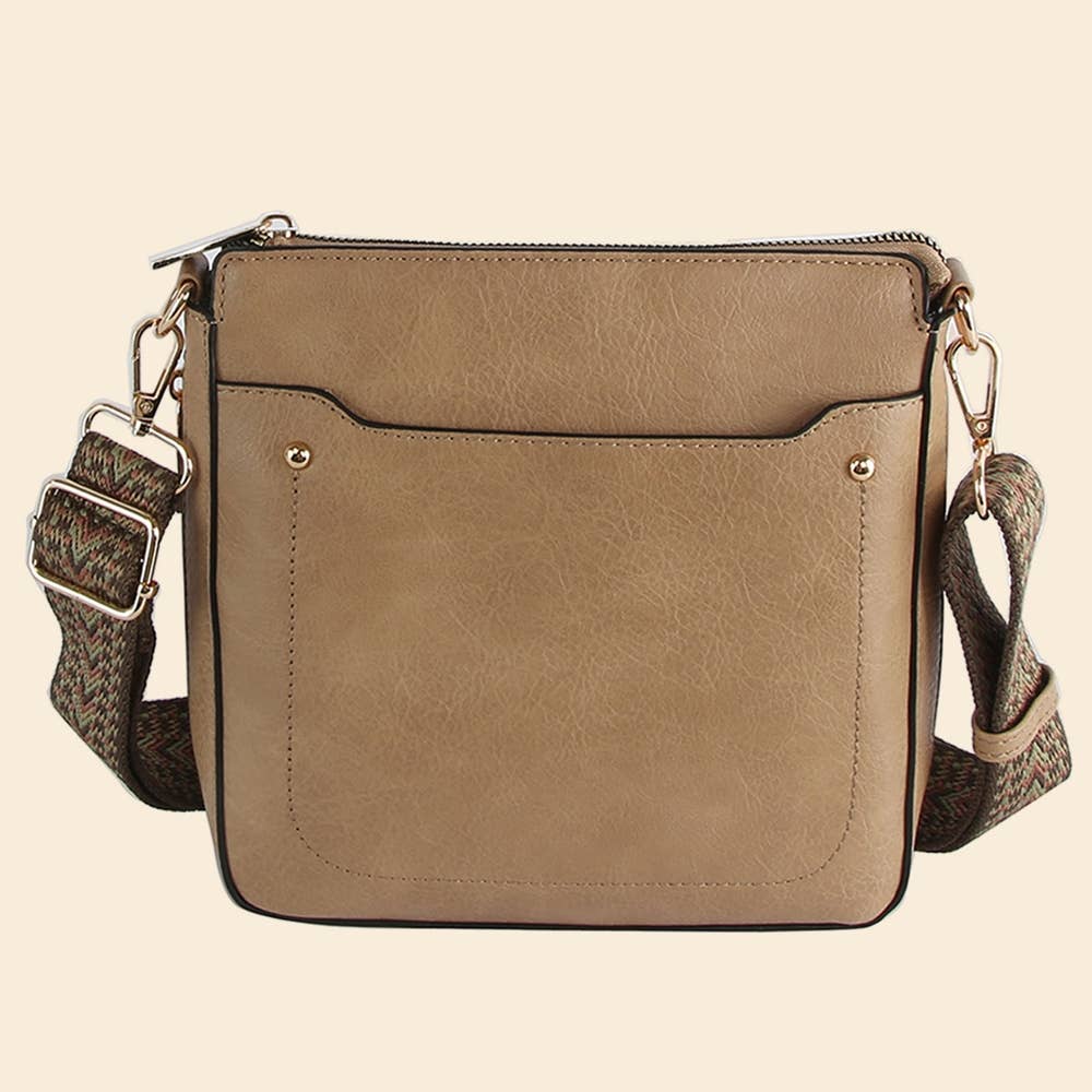 Boho Strap Faux Leather Crossbody Messenger Bag