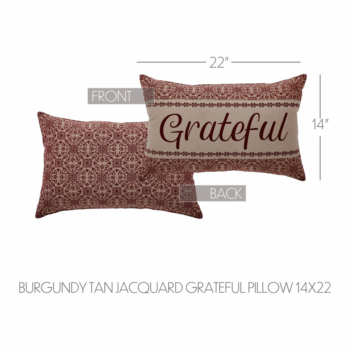 Custom House Burgundy Grateful Throw Pillow 14x22