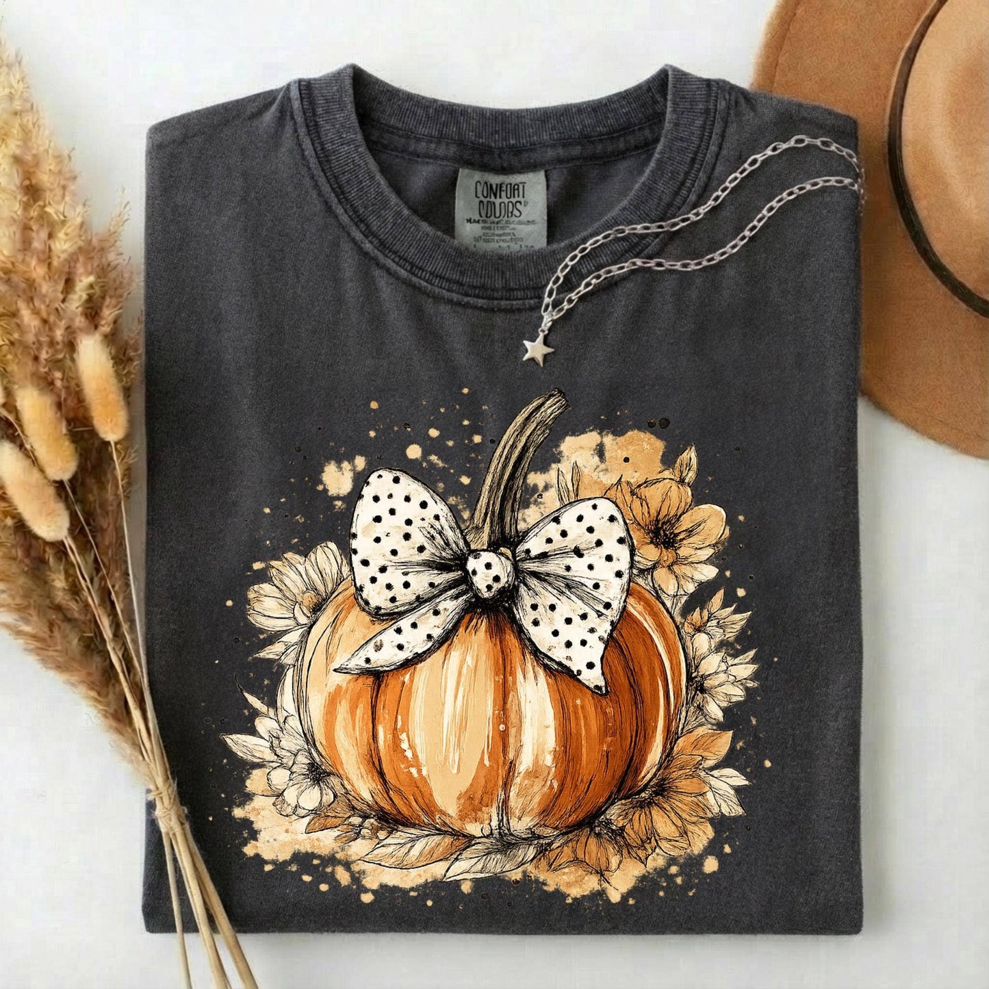 Comfort Colors Coquette Pumpkin Shirt, Fall Pumpkin Sweater