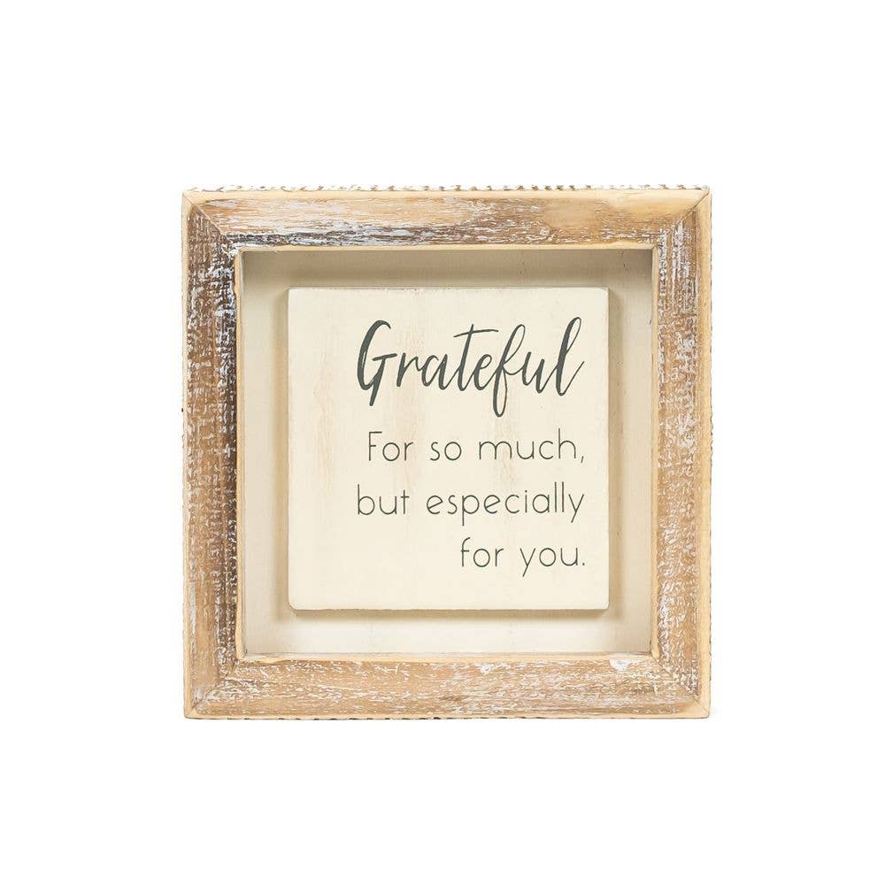 11945 - 5x5 wood frame sign (GRATEFUL)  home decor gift