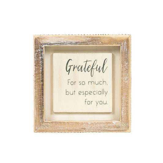 11945 - 5x5 wood frame sign (GRATEFUL)  home decor gift