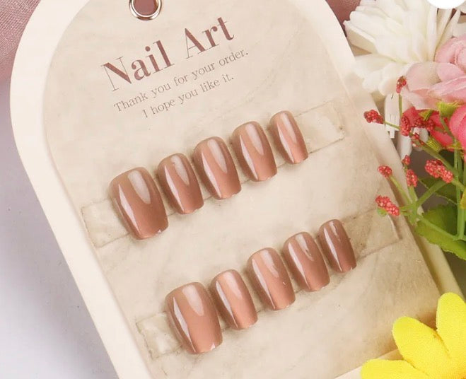 Amber cat eye press on nails