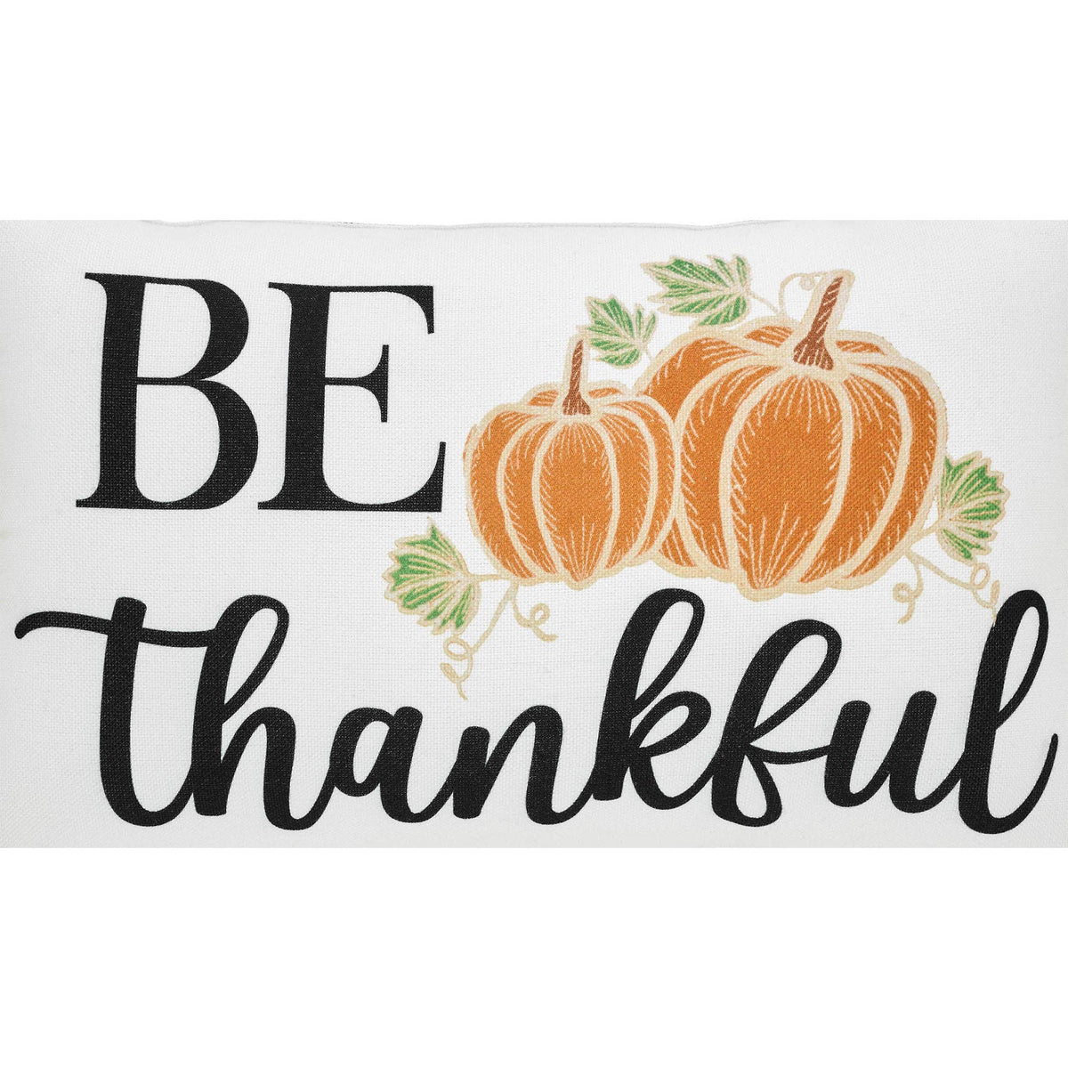 Pumpkin Throw Pillow 14x22 Annie Black Check Be Thankful