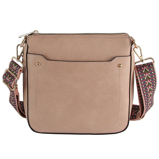 Boho Strap Leather Crossbody Messenger Bag