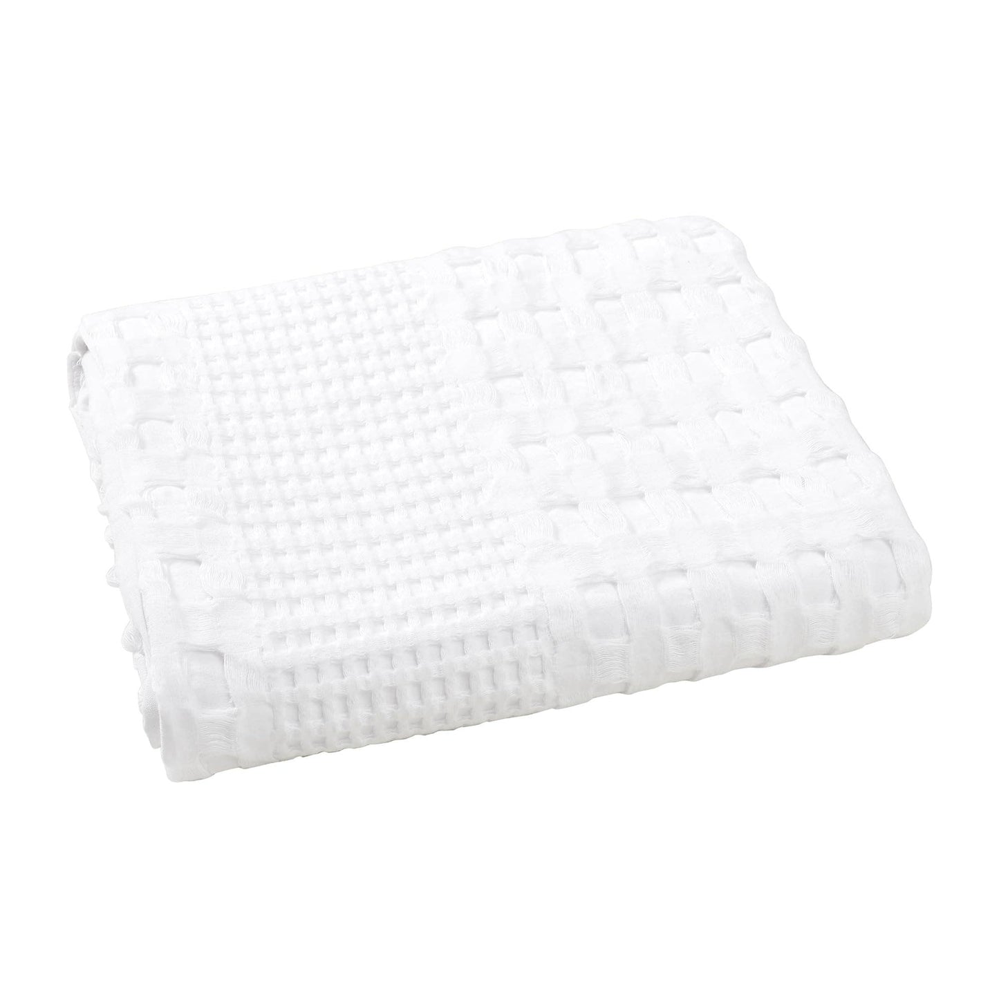 White Waffle Weave Throw Blanket - 50x60 Cotton