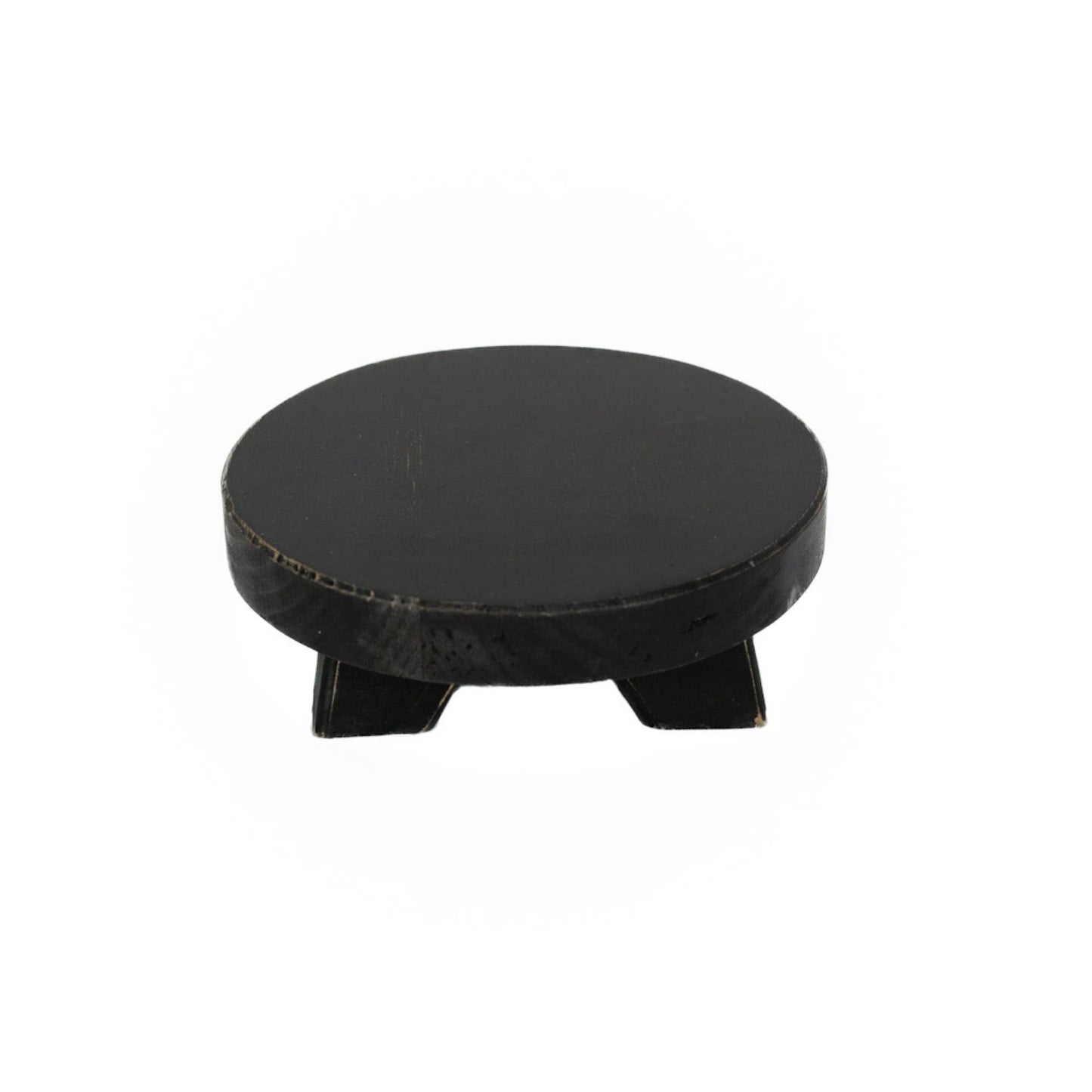 11024 - 6x6x2 wood riser (ROUND MINI) home decor, black