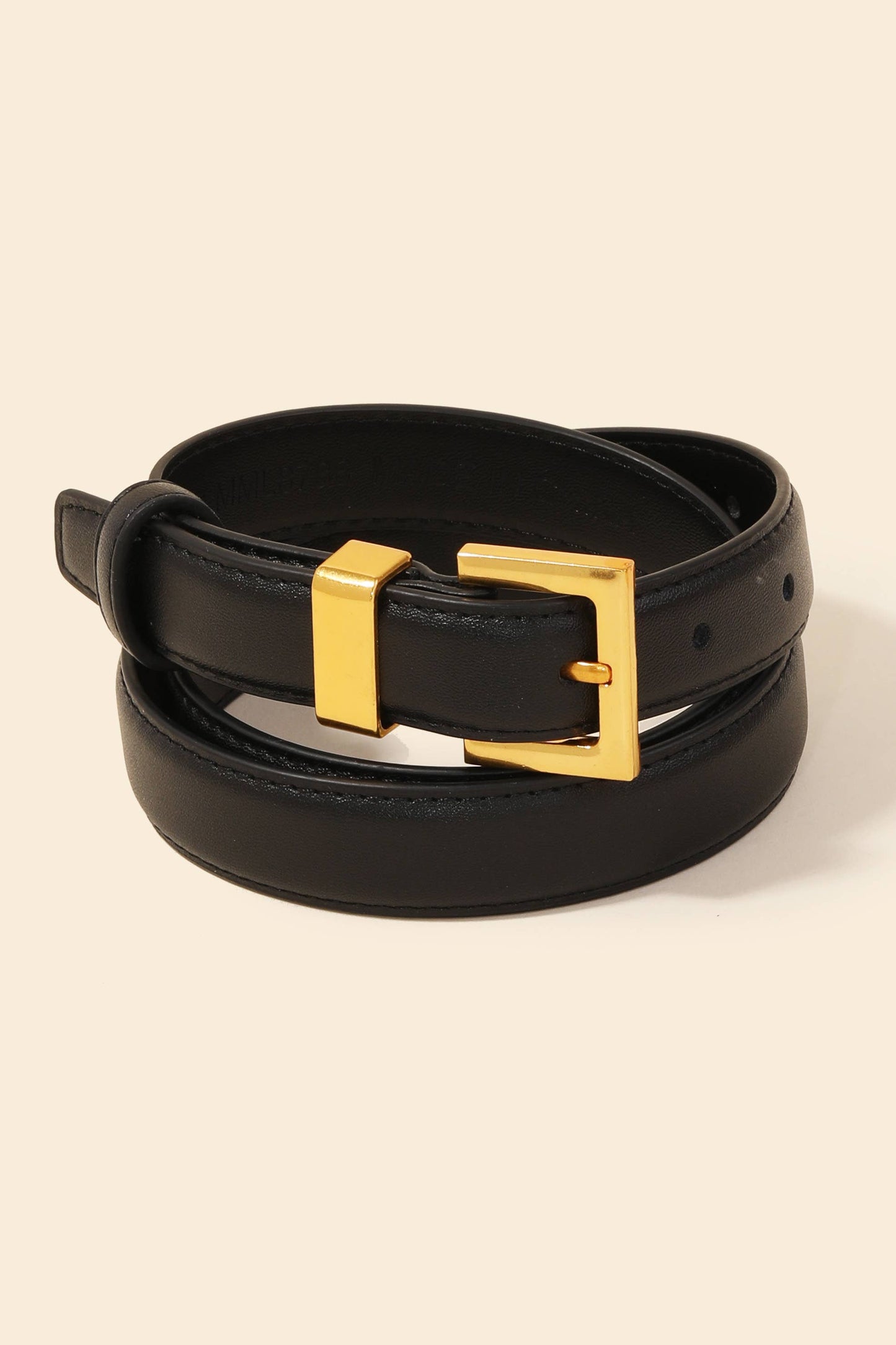 Genuine Leather Square Buckle Belt