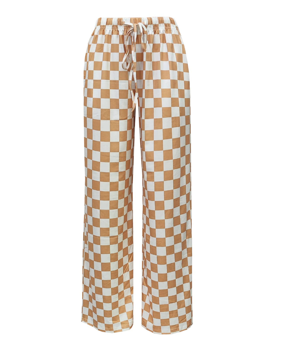 Plaid pants wide-leg checkered lounge pants