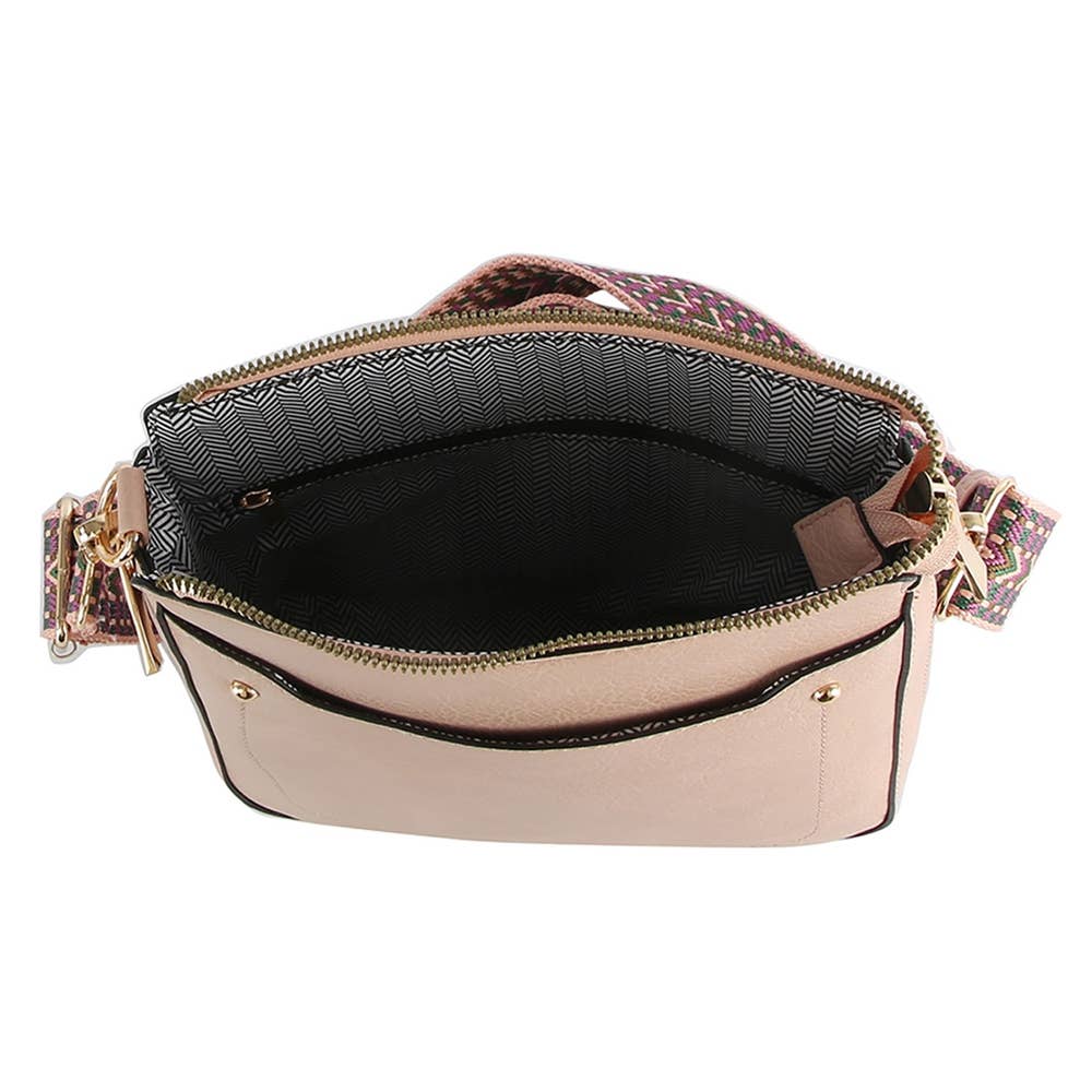 Boho Strap Leather Crossbody Messenger Bag