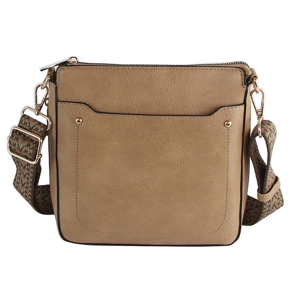 Boho Strap Leather Crossbody Messenger Bag