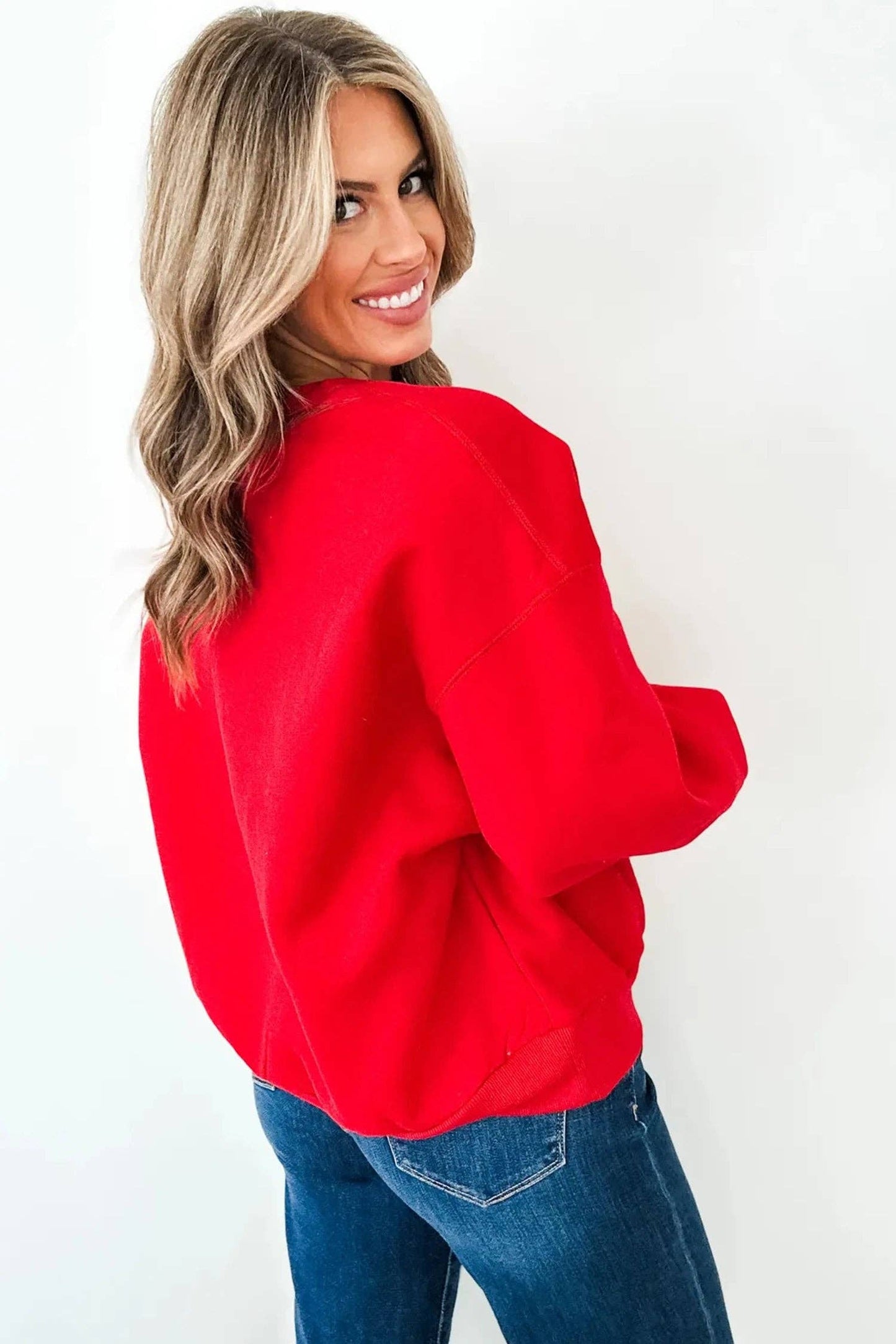 Game Day Letter Patch Crewneck Sweatshirt