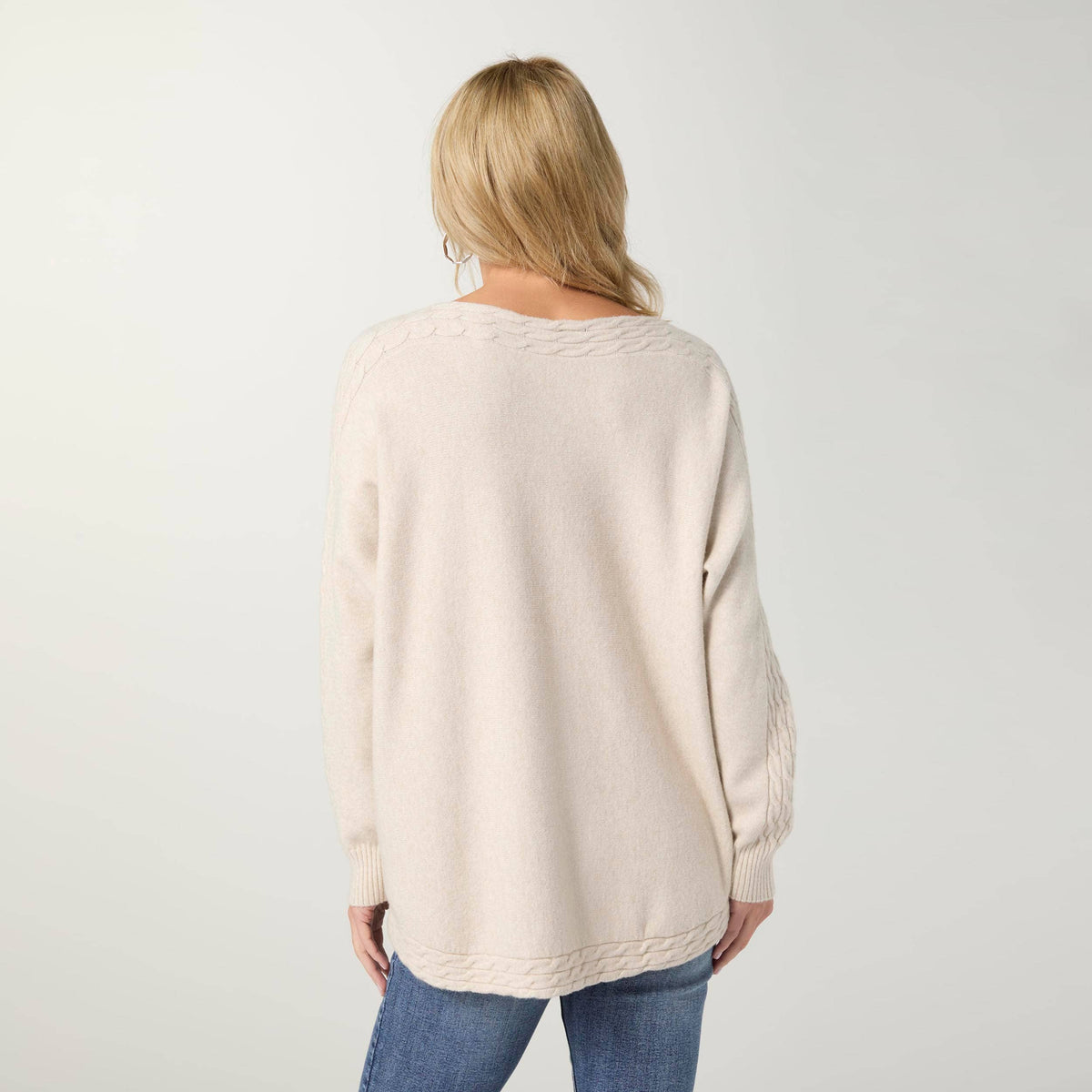 Heavenly-Luxe Cable Knit Detail Dolman Sweater-Fall