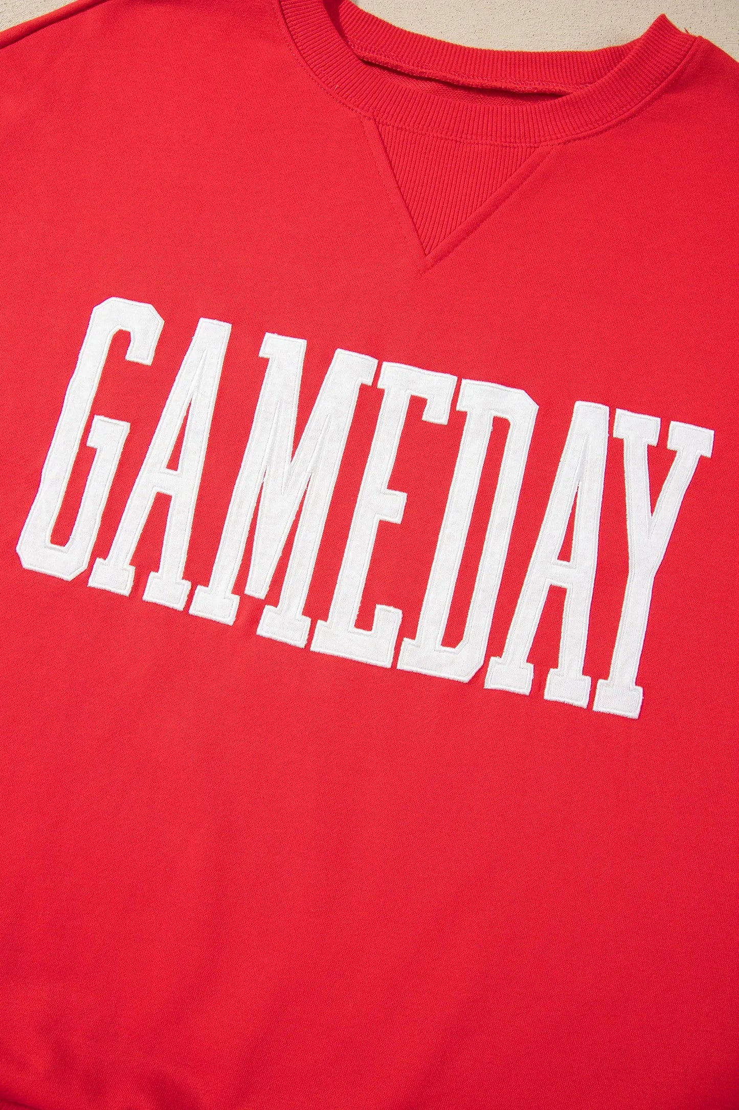Game Day Letter Patch Crewneck Sweatshirt