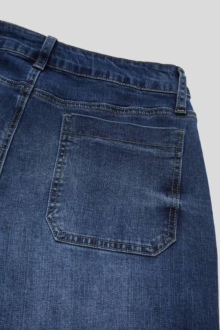 Light Wash Denim Jeans High Waist Wide Leg Casual