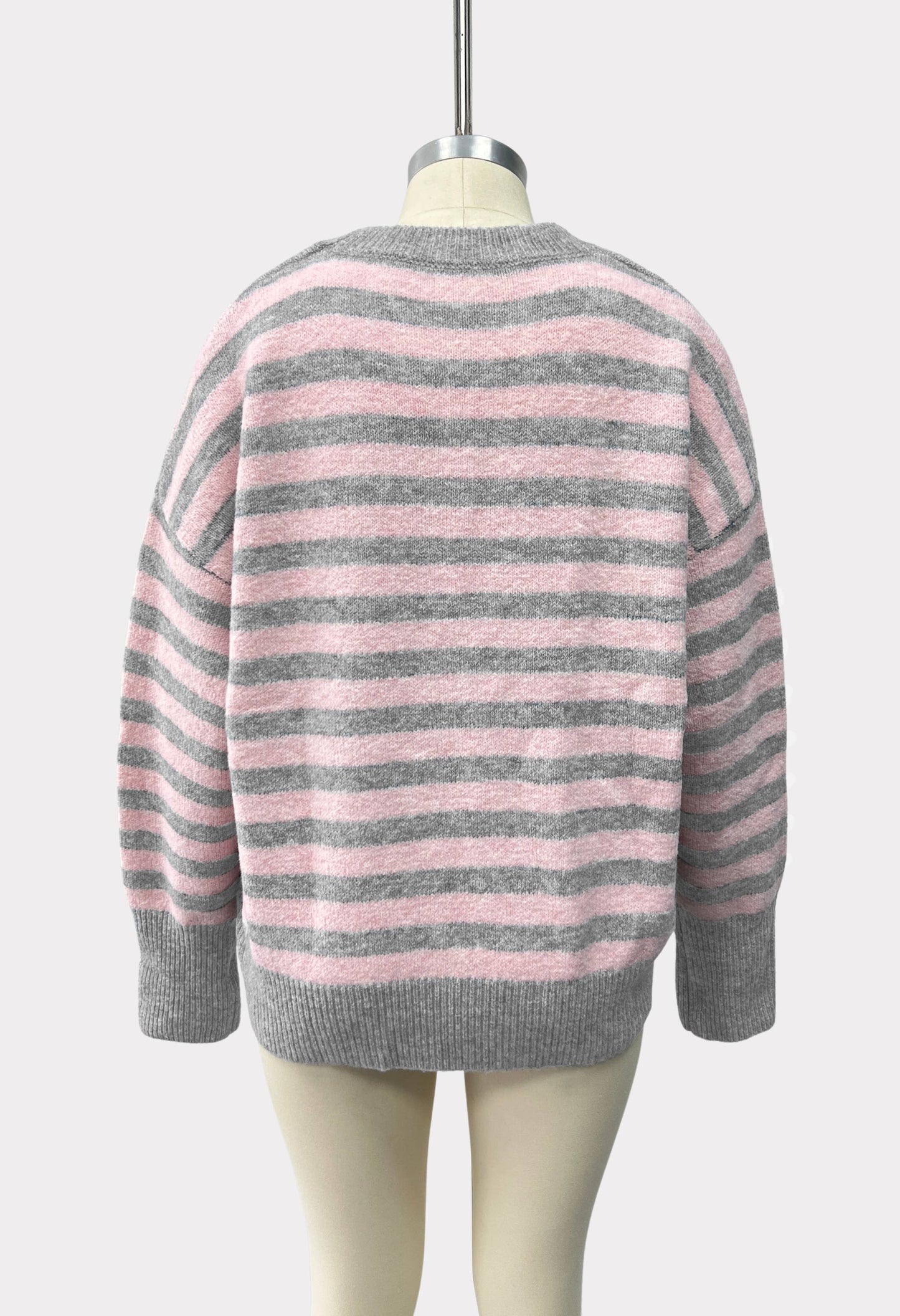 Women's Relaxed Fit Fall Striped Pullover Sweater