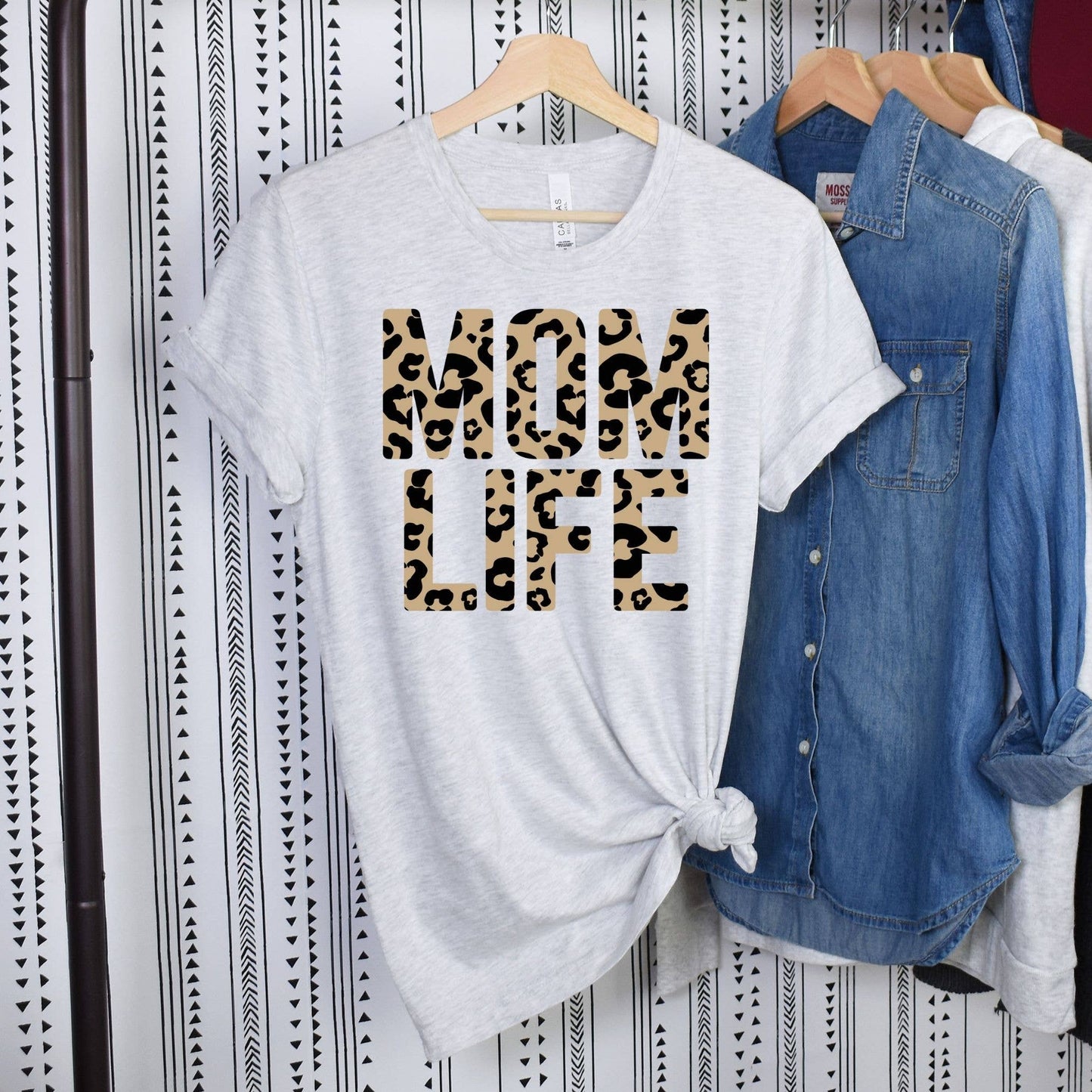 Leopard Mom Life Ash Tee