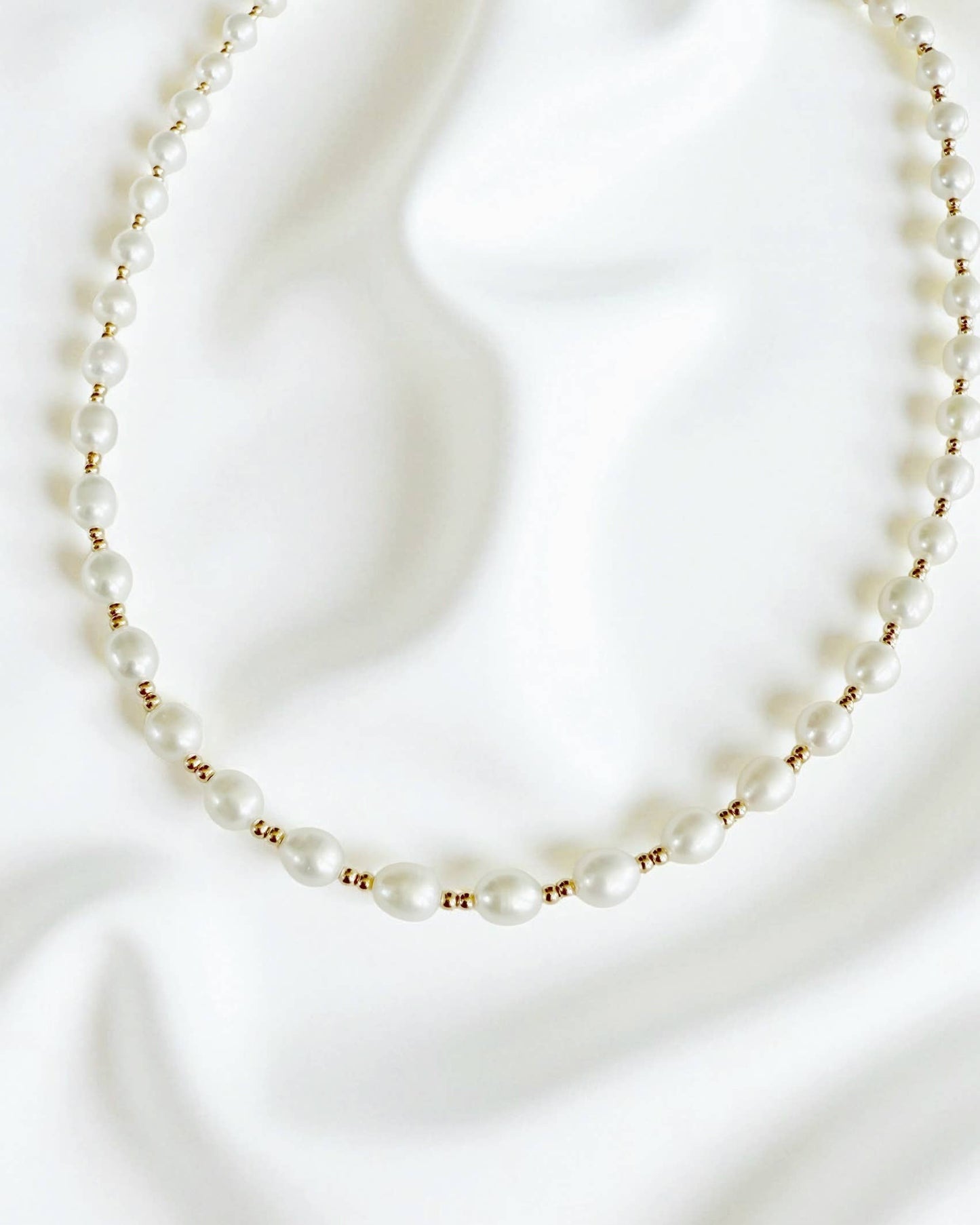 Taylor Freshwater Pearl Beaded Necklace Gold Filled