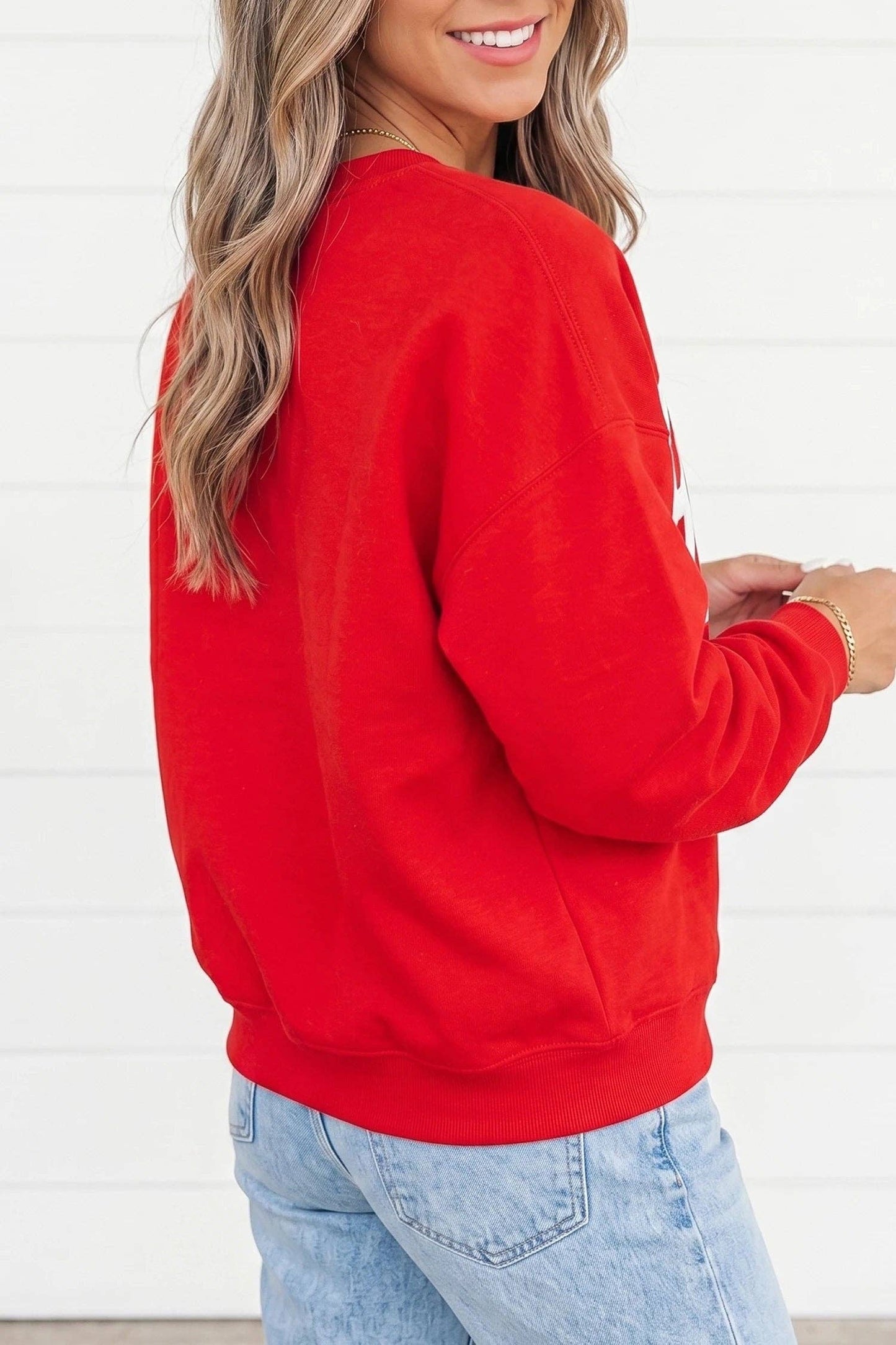 Game Day Letter Patch Crewneck Sweatshirt