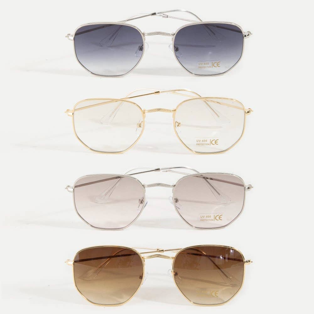 Uv Protection Metal Frame Sunglasses Set